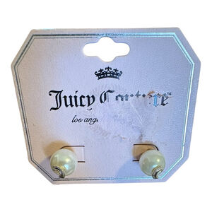 Juicy Couture Faux Pearl Stud Earrings with a “C” Pierced NWT